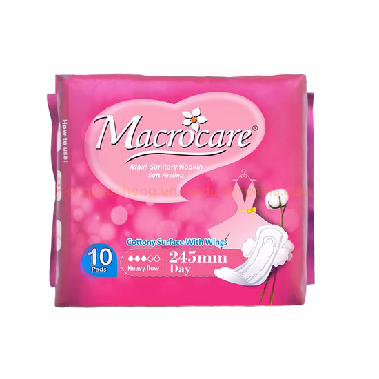 最高品質の穴あき綿生理用ナプキン使い捨て厚い女性用生理用ナプキン